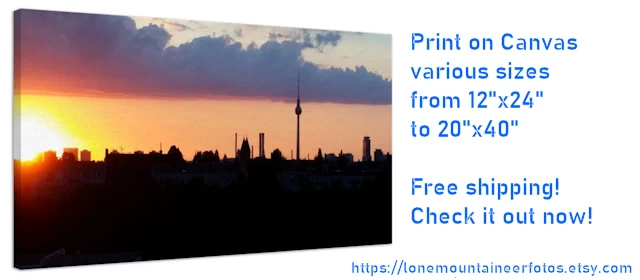 Print on Canvas: Berlin skyline at sunset